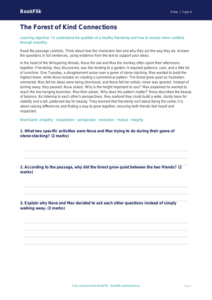 Free Friendship Comprehension | Year 4 | HASS / Personal Development | BookFlik