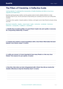 Free Friendship Writing Frame | Year 4 | HASS / Personal Development | BookFlik