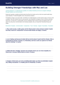 Free Friendship Worksheet | Year 5 | HASS / Personal Development | BookFlik
