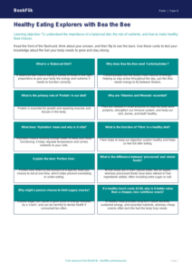 Healthy Eating Flashcards for Year 4 | Australian Curriculum | BookFlik