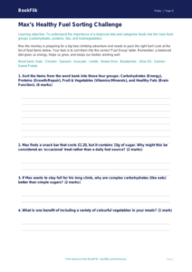 Free Healthy Eating Activity Sheet | Year 5 | HASS / Personal Development | BookFlik