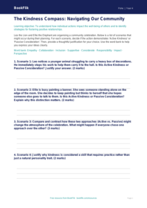 Free Kindness Activity Sheet | Year 4 | HASS / Personal Development | BookFlik