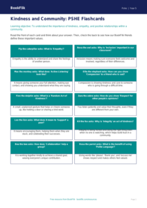 Kindness Flashcards for Year 5 | HASS & Personal Development | BookFlik