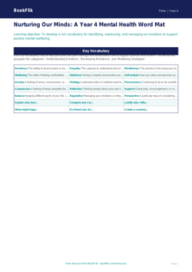 Free Mental Health Word Mat | Year 4 | HASS / Personal Development | BookFlik
