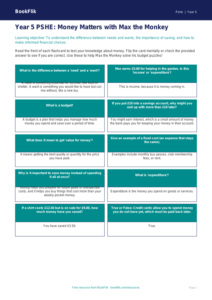 Free Money Flashcards | Year 5 | HASS / Personal Development | BookFlik