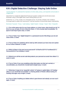Free Online Safety Quiz | Year 4 | HASS / Personal Development | BookFlik