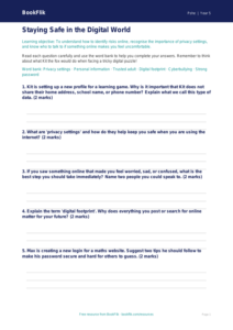 Free Online Safety Worksheet | Year 5 | HASS / Personal Development | BookFlik