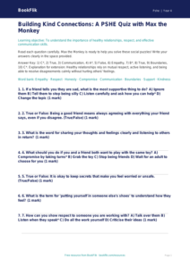Free Relationships Quiz | Year 4 | HASS / Personal Development | BookFlik