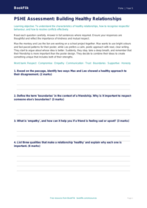 Free Relationships Assessment | Year 5 | HASS / Personal Development | BookFlik