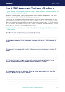 Resilience Assessment Year 4 | HASS & Personal Development | BookFlik