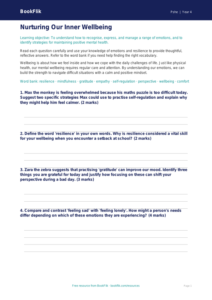 Free Wellbeing Worksheet | Year 4 | HASS / Personal Development | BookFlik