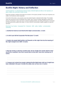Bonfire Night Assessment Year 4 | Religious Education | BookFlik
