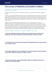 Buddhism Comprehension Year 4 | Religious Education | BookFlik