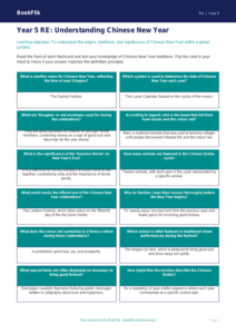 Chinese New Year Flashcards for Year 5 | Australian Curriculum | BookFlik