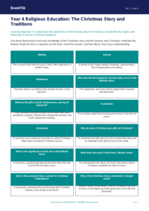 Free Christmas Flashcards | Year 4 | Religious Education | BookFlik
