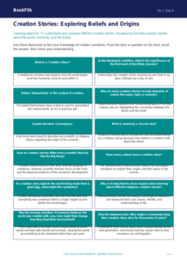 Free Creation Stories Flashcards | Year 4 | Religious Education | BookFlik