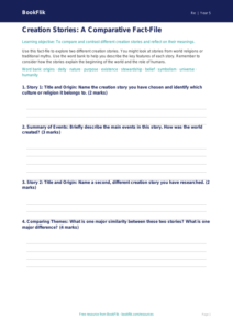 Creation Stories Template for Year 5 | Religious Education | BookFlik