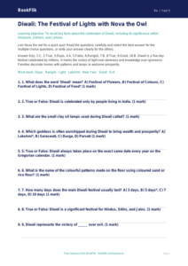 Diwali Quiz Year 5 Free | Religious Education Resources | BookFlik