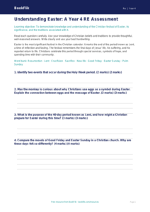 Year 4 Easter Religious Education Assessment | Greater Depth | BookFlik
