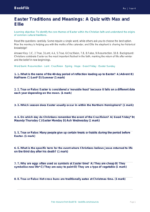 Easter Quiz for Year 4 | Australian Curriculum Religious Education