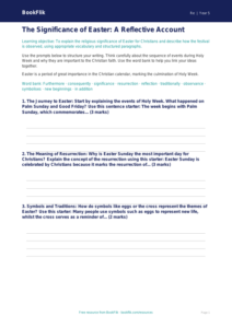 Free Easter Writing Frame | Year 5 | Religious Education | BookFlik