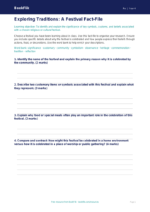 Festivals Template Year 4 | Religious Education | BookFlik