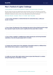 Free Hanukkah Activity Sheet | Year 4 | Religious Education | BookFlik