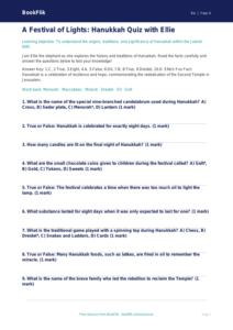 Free Hanukkah Quiz | Year 4 | Religious Education | BookFlik