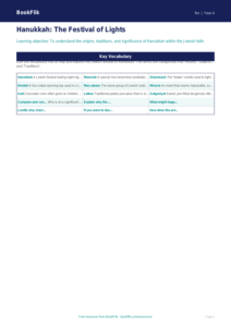 Hanukkah Word Mat | Year 4 Religious Education | BookFlik