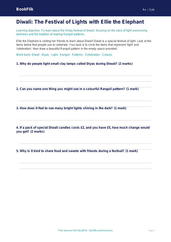 Free Hinduism Activity Sheet | Foundation | Religious Education | BookFlik worksheet preview — Re Hinduism