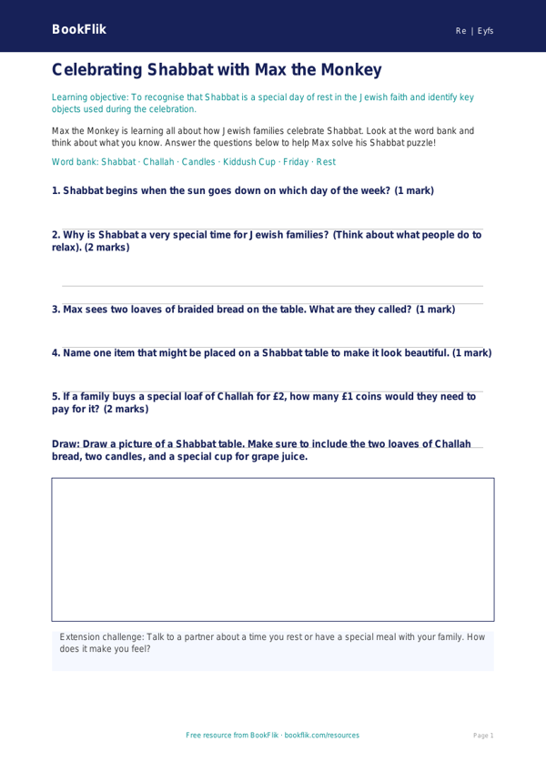 Free Judaism Worksheet | Foundation | Religious Education | BookFlik worksheet preview — Re Judaism