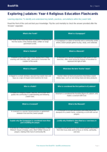 Judaism Flashcards for Year 4 | Religious Education Resources | BookFlik