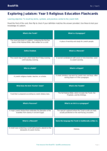 Free Judaism Flashcards | Year 5 | Religious Education | BookFlik
