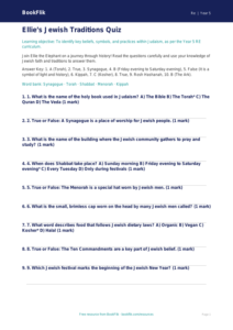 Free Judaism Quiz | Year 5 | Religious Education | BookFlik