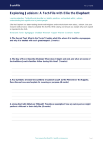 Judaism Lesson Template for Year 5 | Australian Curriculum | BookFlik