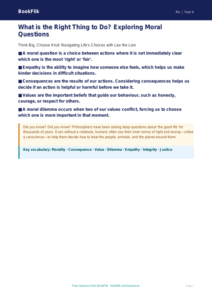 Moral Questions Poster for Year 4 | Religious Education | BookFlik