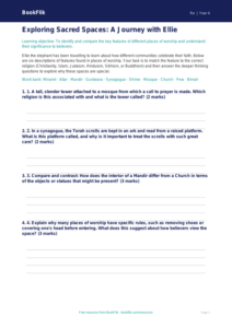 Free Places Of Worship Activity Sheet | Year 4 | Religious Education | BookFlik