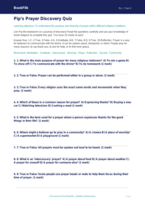 Prayer Quiz for Year 4 | Religious Education Resources | BookFlik