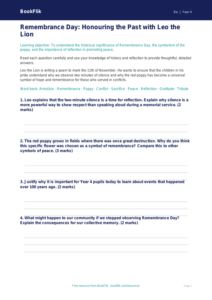 Remembrance Day Worksheet Year 4 | Religious Education | BookFlik