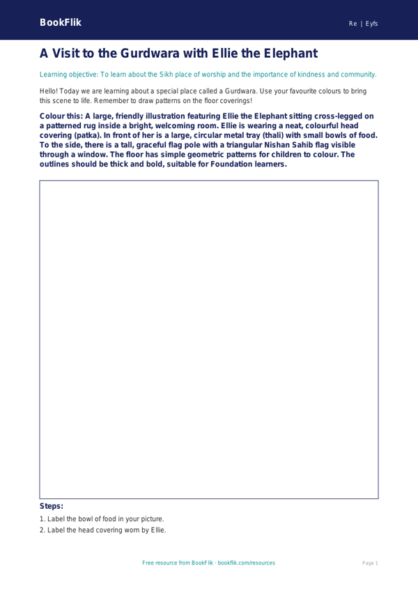 Free Sikhism Colouring Page | Foundation | Religious Education | BookFlik worksheet preview — Re Sikhism