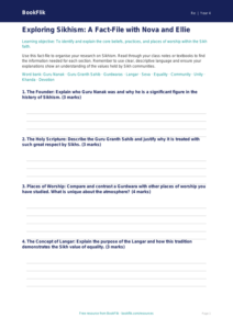 Sikhism Learning Resource | Year 4 Religious Education | BookFlik
