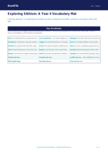 Sikhism Word Mat for Year 4 | Religious Education Resources | BookFlik