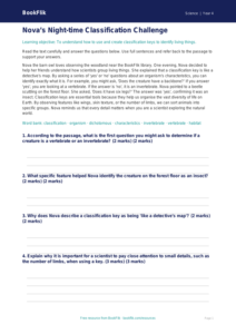 Free Classification Keys Comprehension | Year 4 | Science | BookFlik
