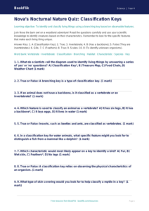 Free Classification Keys Quiz | Year 4 | Science | BookFlik