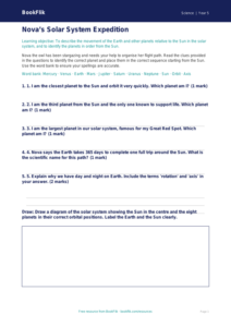 Free Earth And Space Activity Sheet | Year 5 | Science | BookFlik