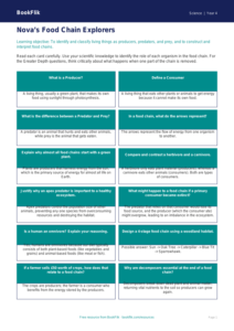 Science food chains flashcards year 4 greater depth