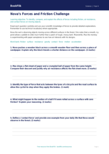 Free Forces Worksheet | Year 4 | Science | BookFlik