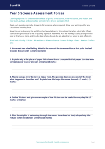 Free Forces Assessment | Year 5 | Science | BookFlik
