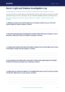 Light and Shadows Science Activity | Year 4 | BookFlik