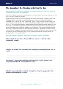Free Living Things Comprehension | Year 4 | Science | BookFlik